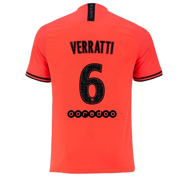 JORDAN Camiseta Paris Saint Germain NO.6 Verratti 2ª 2019-2020 Naranja